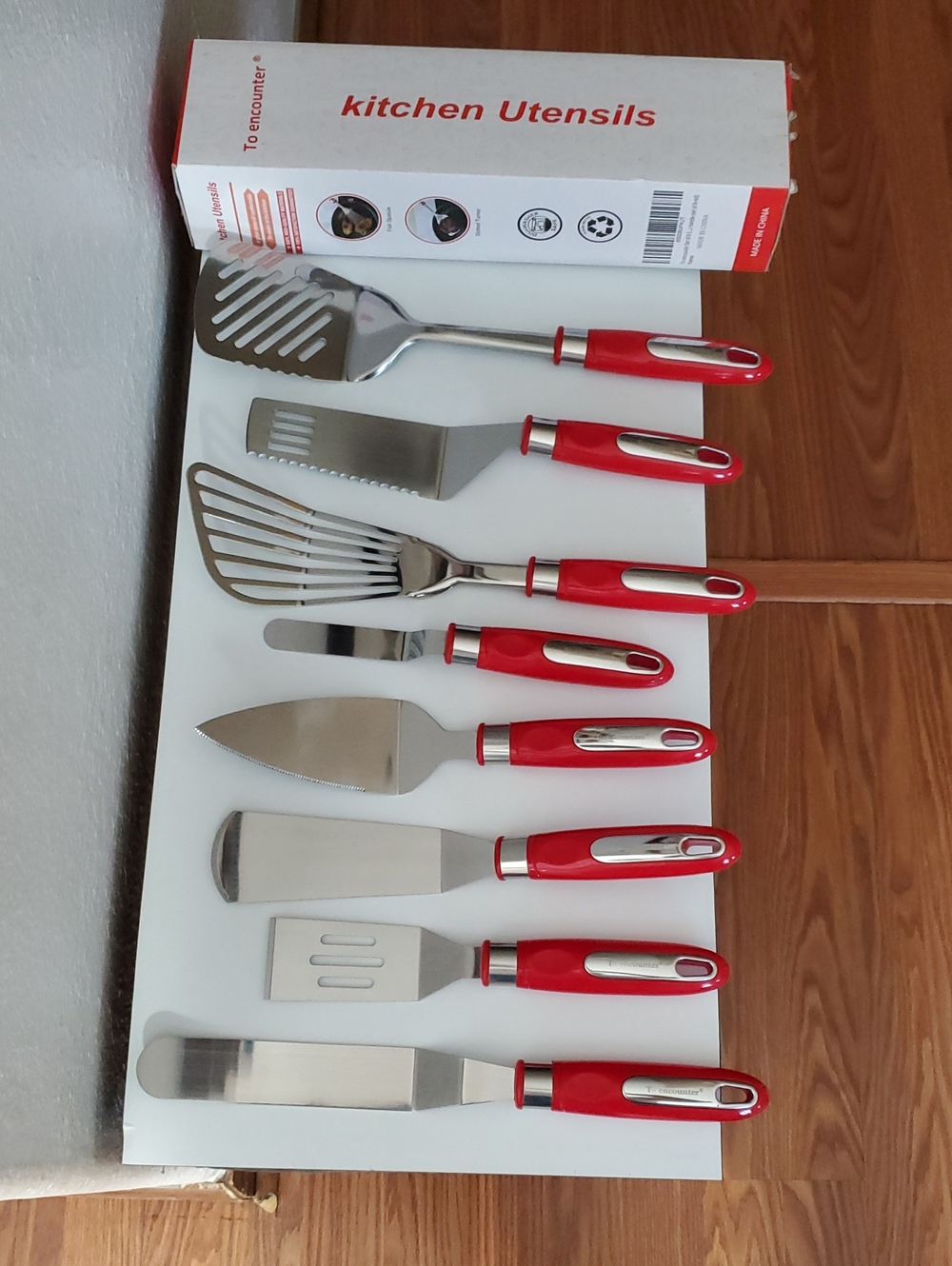 Red Kitchen Tool Set with Stainless Heads - 8-Piece